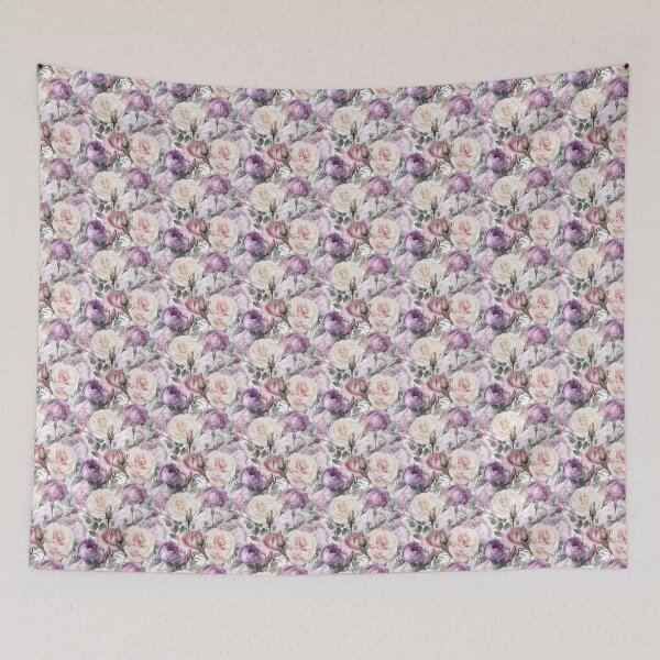 Item preview, Romantic Roses and Lavender Floral Pattern designed and sold by sandy3105.