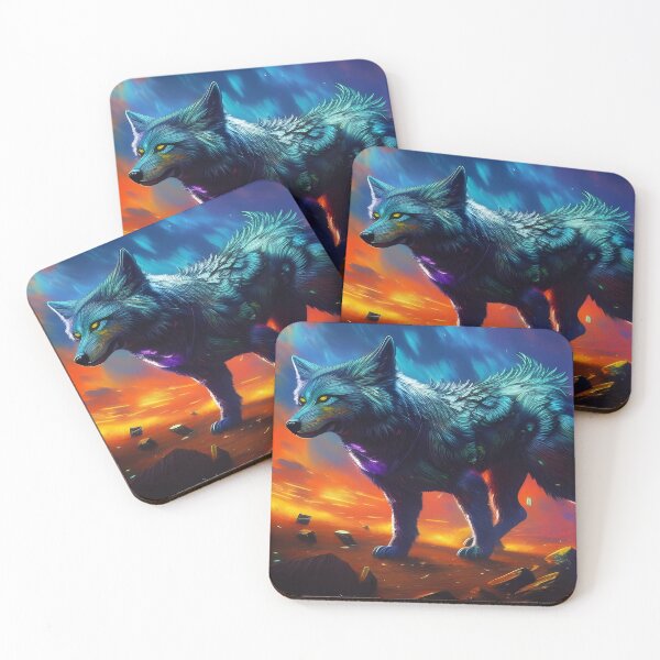 Item preview, Blue Wolf against Dramatic Sky, impasto, Ai Generated Art  designed and sold by ACC .