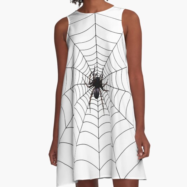 Spider web, spider, web, паутина, web, cobweb, net, tissue, spider's web, spinner, caterpillar A-Line Dress