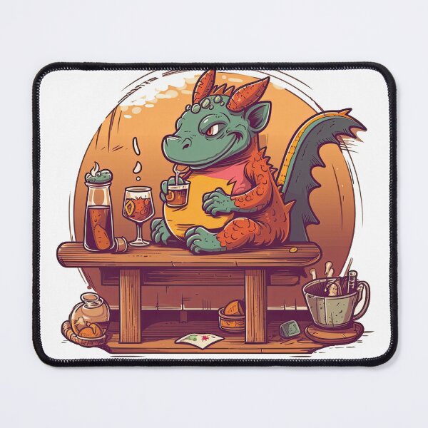 Item preview, Dragon's Den Cozy Bar: Relax with Drinks & Fun Games amidst Fire-Breathing Art & Friendly Community designed and sold by DooodleGod.