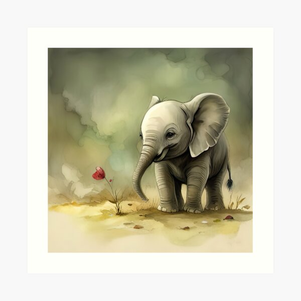 Wall Art Print, Baby elephant