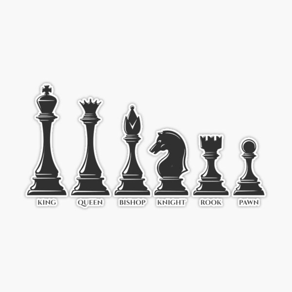 Chess Queen Wall Vinyl Decal Set of Pieces King Knight Bishop