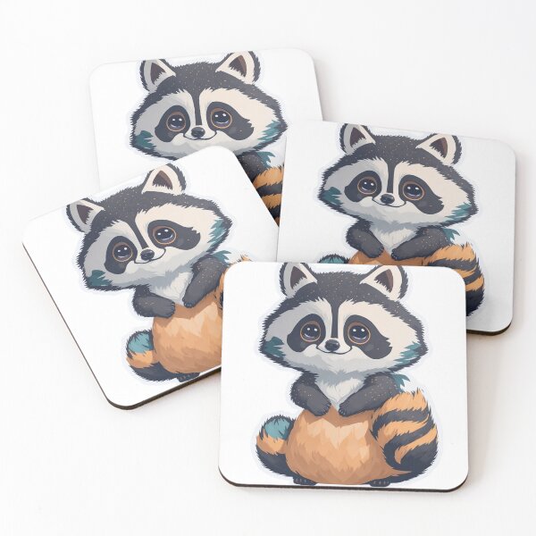 Item preview, Cute fluffy racoon designed and sold by stickerbuddy01.