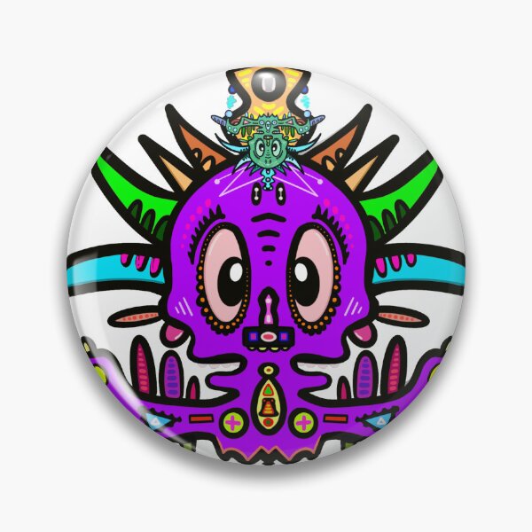 Item preview, Aztec bright colour skull graffiti god designed and sold by GERSHWIN.