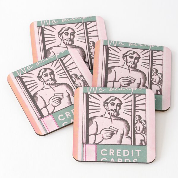 Item preview, Czech Charm: We Accept Credit Cards Sign Czechoslovakian Church Poster Art designed and sold by PinkNomad.