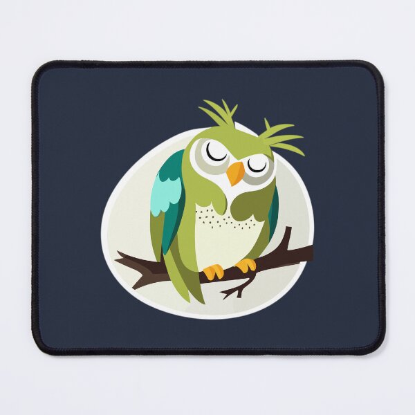 Item preview, Cute Green Owl Sleeping on Branch designed and sold by MadSwellDesigns.