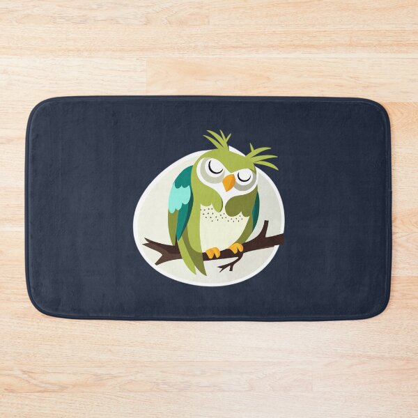 Item preview, Cute Green Owl Sleeping on Branch designed and sold by MadSwellDesigns.