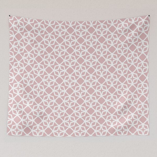 Item preview, Light pink white geometric stars diamond pattern designed and sold by by-jwp.