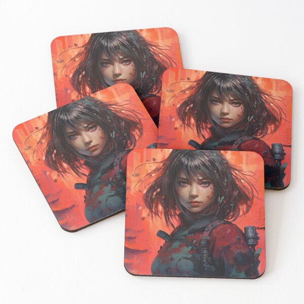 Item preview, Cyberpunk Female Samurai In Front Of A Temple designed and sold by Nightarcade.