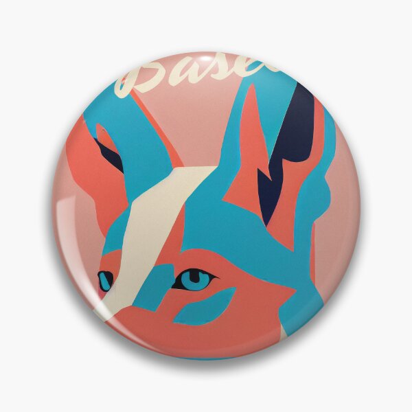 Item preview, Basel Zoo Retro Poster Coyote Bold Pink & Blue designed and sold by PinkNomad.