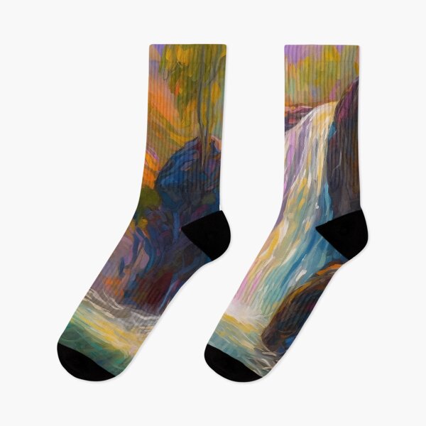 Item preview, Waterfall in the beautiful woods at sunset 1 designed and sold by Art by Lilia.