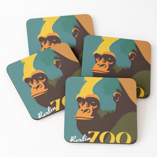 Item preview, Berlin Zoo Retro Gorilla Poster Bold Colorful Pop Art designed and sold by PinkNomad.
