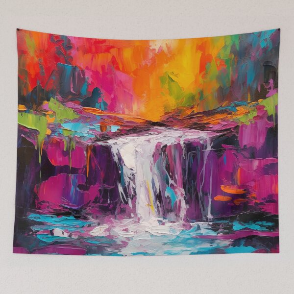 Item preview, Waterfall in the beautiful woods at sunset 2 designed and sold by Art by Lilia.