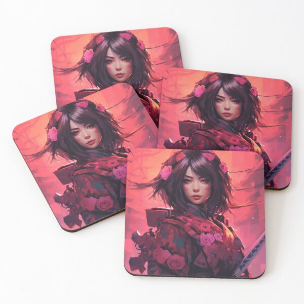 Item preview, Sakura Female Samurai In Front Of A Temple designed and sold by Nightarcade.