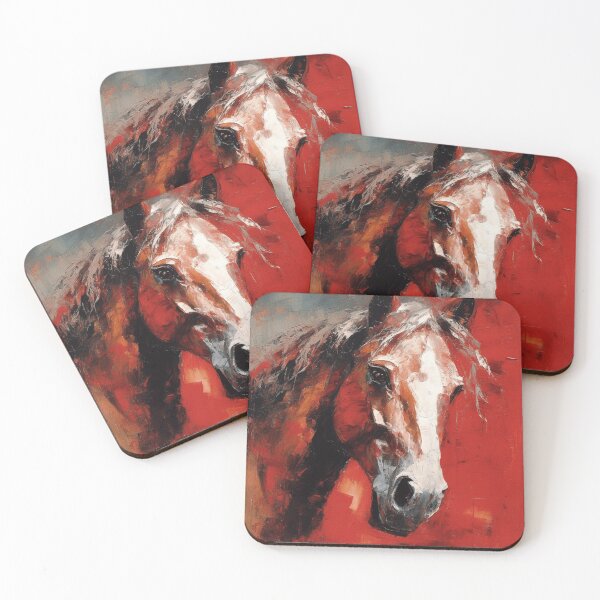 Item preview, A Horse on Scarlet Painting designed and sold by StudioRedKoala.