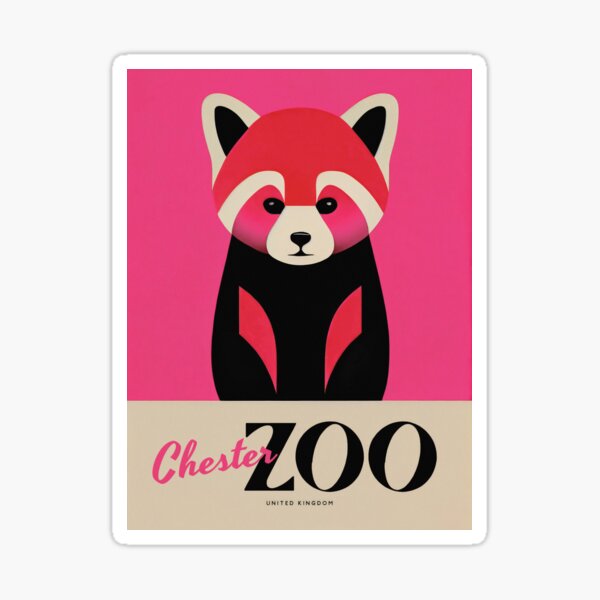 Item preview, Chester Zoo Retro Poster Art Print Red Panda designed and sold by PinkNomad.