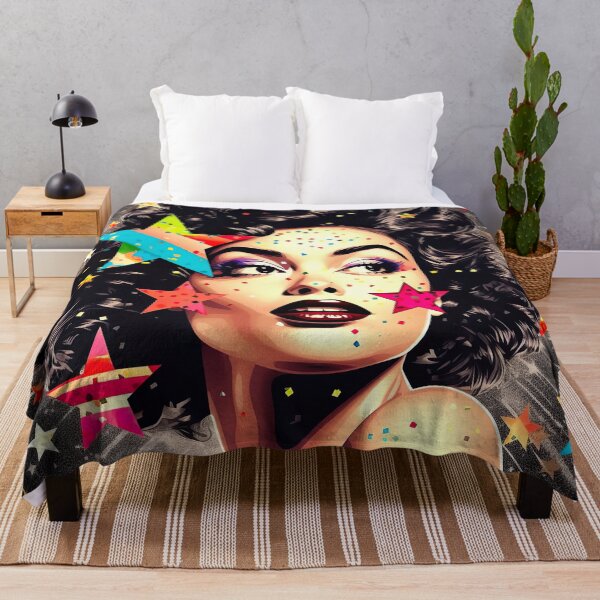 Item preview, Retro mujer con estrellas designed and sold by miss-keysmash.