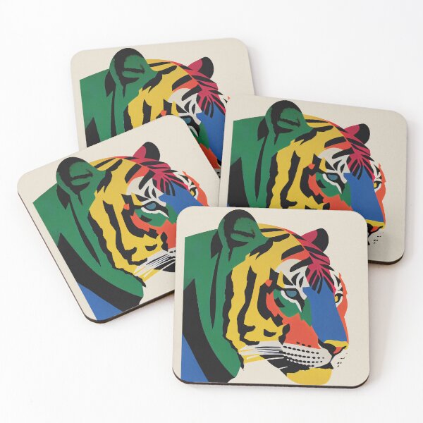 Item preview, Denver Zoo Retro Tiger Poster Bold Colorful Minimalism designed and sold by PinkNomad.