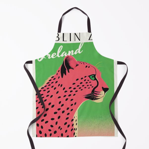 Item preview, Dublin Zoo Retro Cheetah Poster Art Pink & Green designed and sold by PinkNomad.