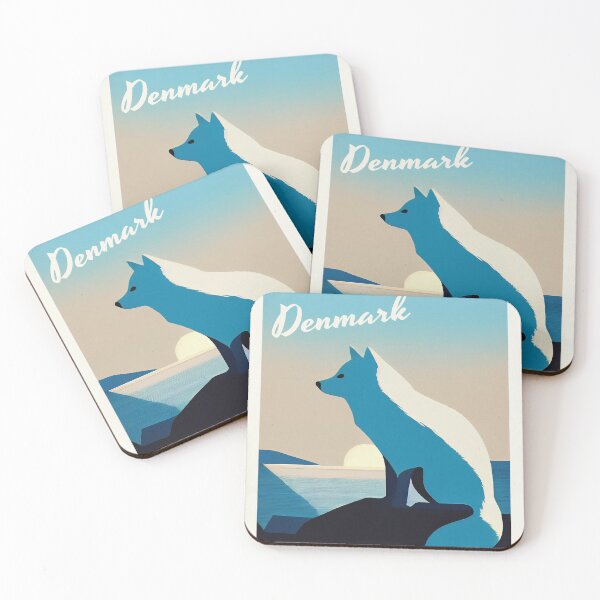 Item preview, Givskud Zoo Retro Poster Arctic Fox Print Colorful Nostalgia designed and sold by PinkNomad.