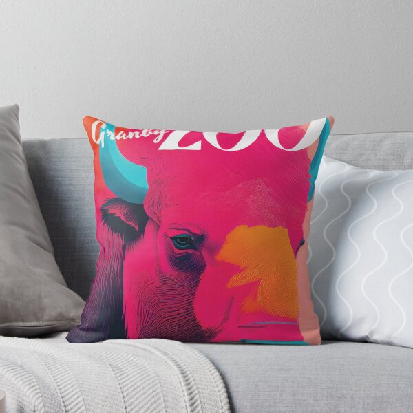 Item preview, Granby Zoo Retro Bison Portrait Poster Pink Orange designed and sold by PinkNomad.