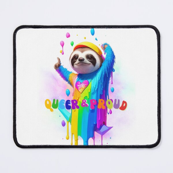 Item preview, Queer & Proud Pride Sloth, LGBTQIA+ designed and sold by ShopULove.