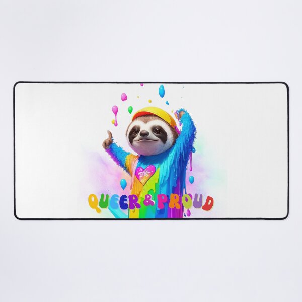 Item preview, Queer & Proud Pride Sloth, LGBTQIA+ designed and sold by ShopULove.
