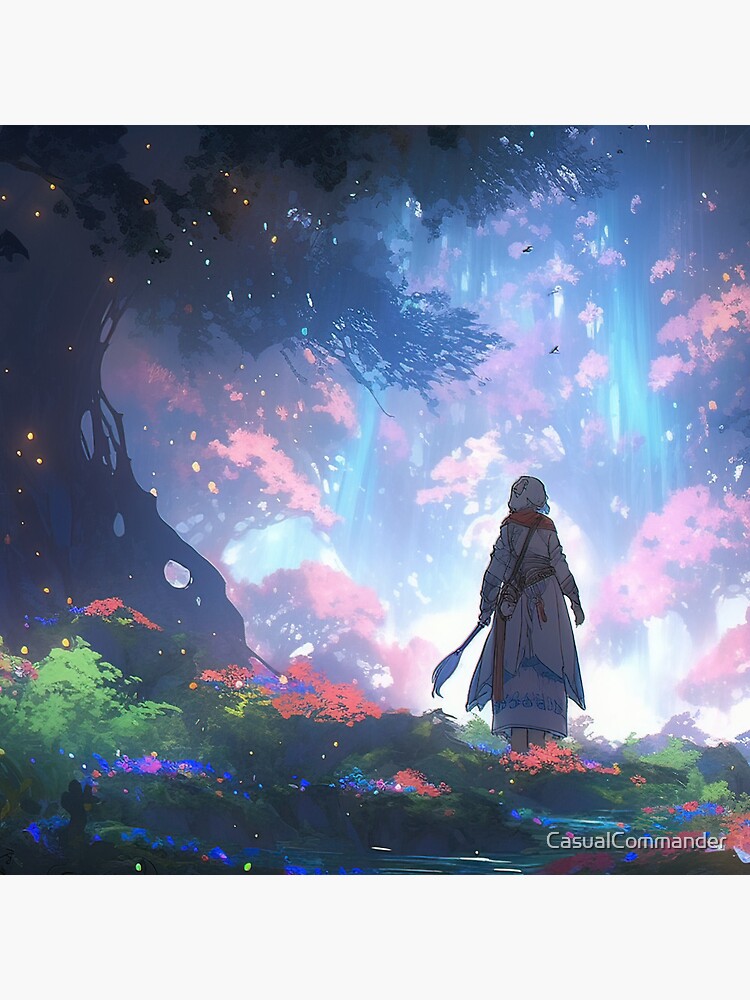 Thumbnail 4 of 4, Clock, Ethereal Wanderlust: An Elder's Journey in the Enchanted Grove designed and sold by CasualCommander.