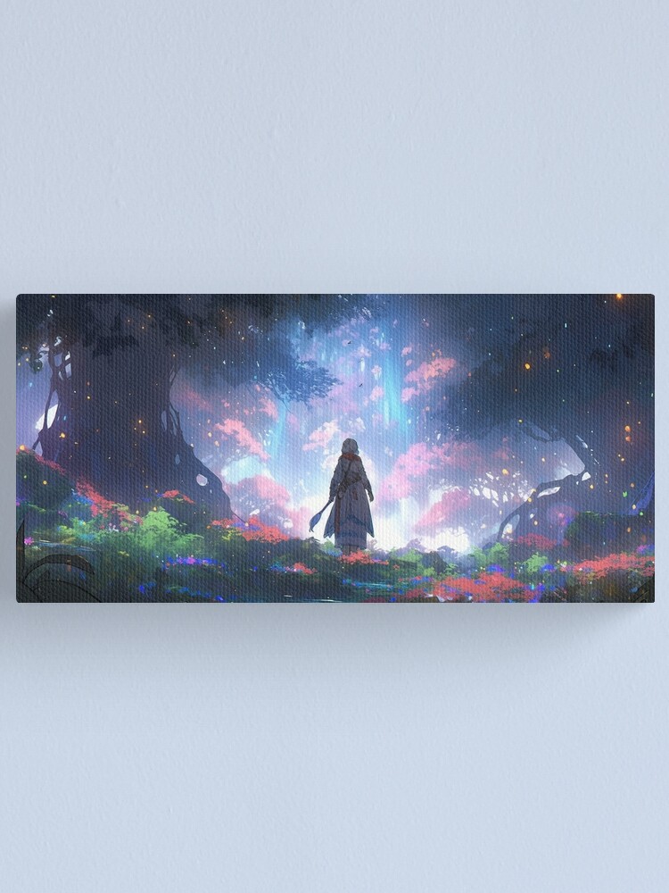 Thumbnail 2 of 3, Canvas Print, Ethereal Wanderlust: An Elder's Journey in the Enchanted Grove designed and sold by CasualCommander.