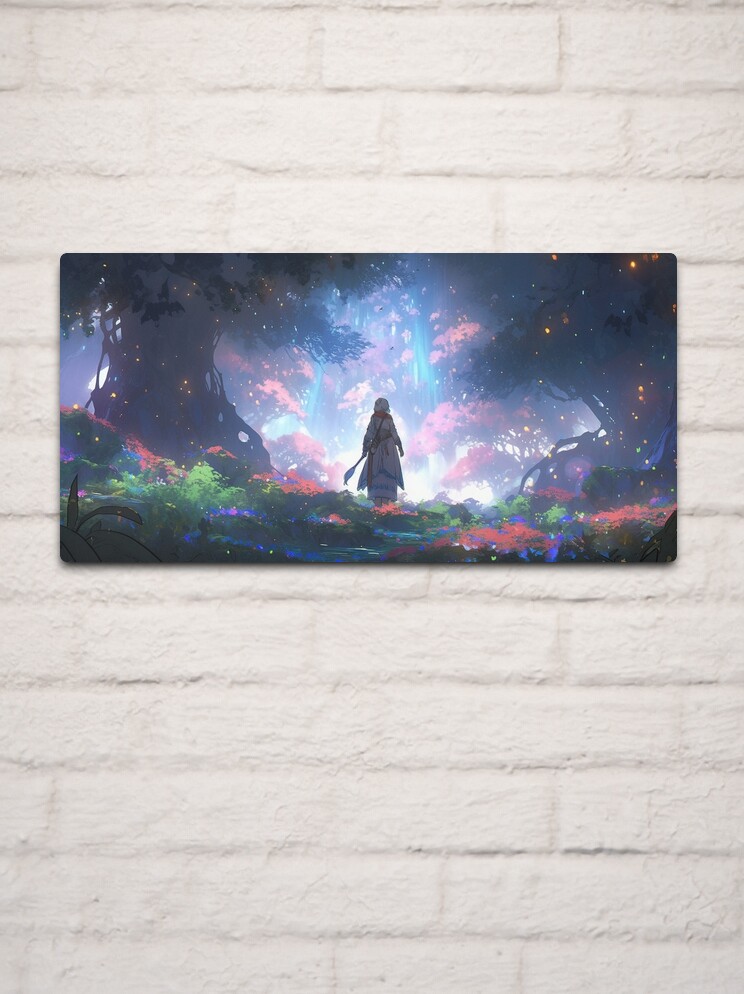 Thumbnail 2 of 4, Metal Print, Ethereal Wanderlust: An Elder's Journey in the Enchanted Grove designed and sold by CasualCommander.