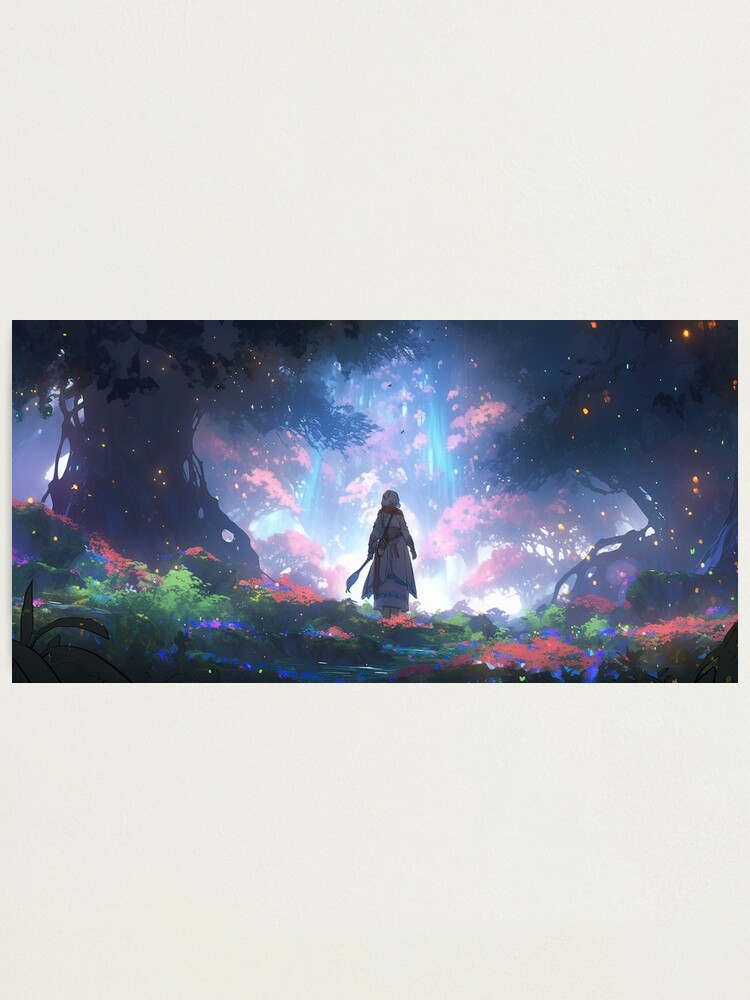 Thumbnail 2 of 3, Photographic Print, Ethereal Wanderlust: An Elder's Journey in the Enchanted Grove designed and sold by CasualCommander.