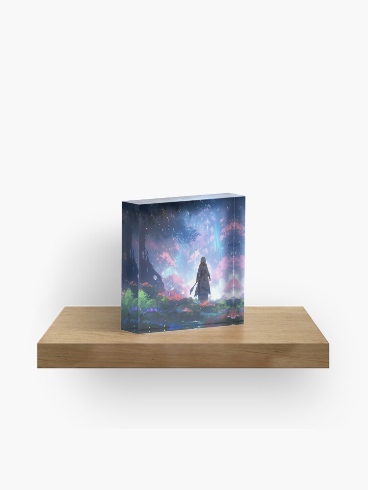 Thumbnail 1 of 5, Acrylic Block, Ethereal Wanderlust: An Elder's Journey in the Enchanted Grove designed and sold by CasualCommander.