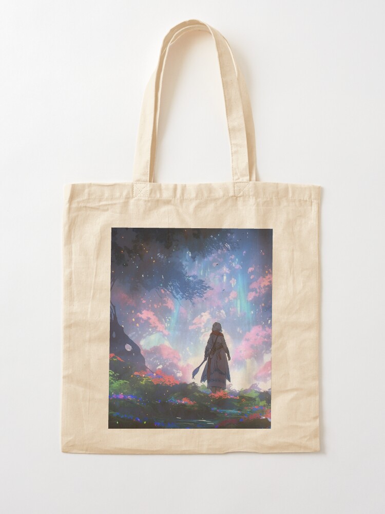 Thumbnail 2 of 5, Tote Bag, Ethereal Wanderlust: An Elder's Journey in the Enchanted Grove designed and sold by CasualCommander.