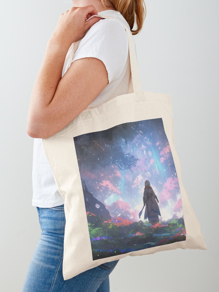 Thumbnail 1 of 5, Tote Bag, Ethereal Wanderlust: An Elder's Journey in the Enchanted Grove designed and sold by CasualCommander.