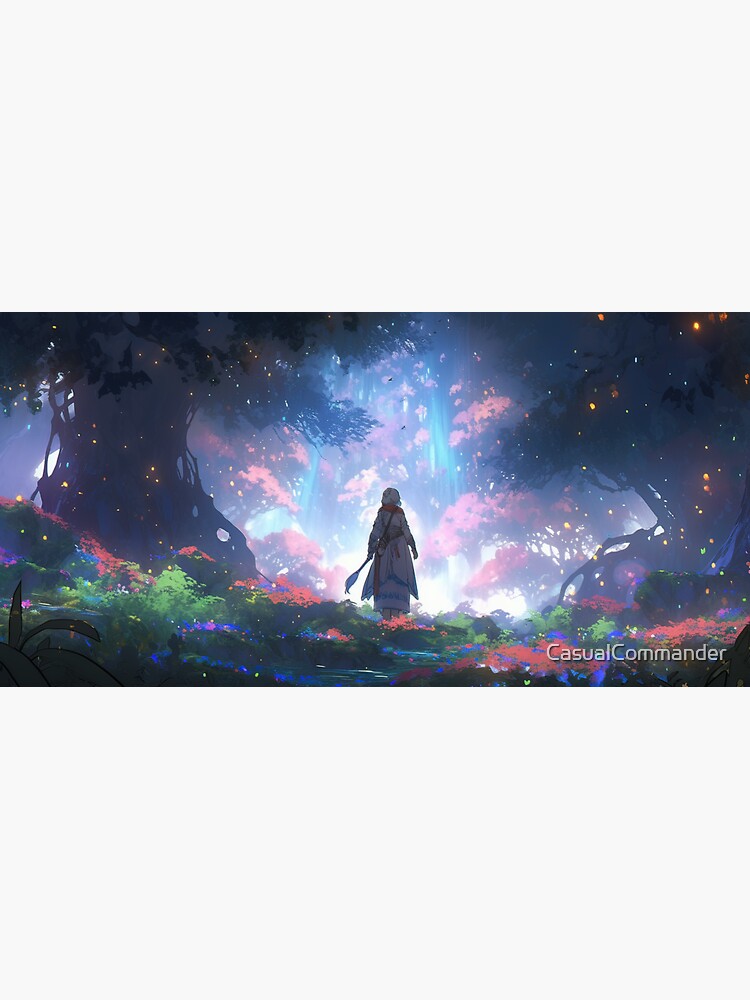 Thumbnail 3 of 3, Sticker, Ethereal Wanderlust: An Elder's Journey in the Enchanted Grove designed and sold by CasualCommander.