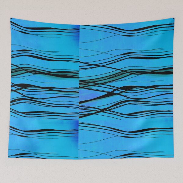 Item preview, Blue Life Lines Contemporary Abstract Art designed and sold by Sharon Cummings Art.
