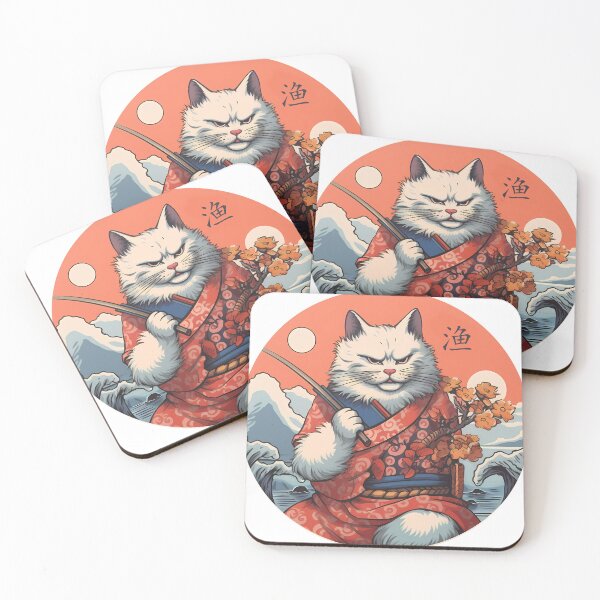 Item preview, Japanese Fisherman Cats in Ukiyo-e Art: A Whimsical Delight designed and sold by WFTan.
