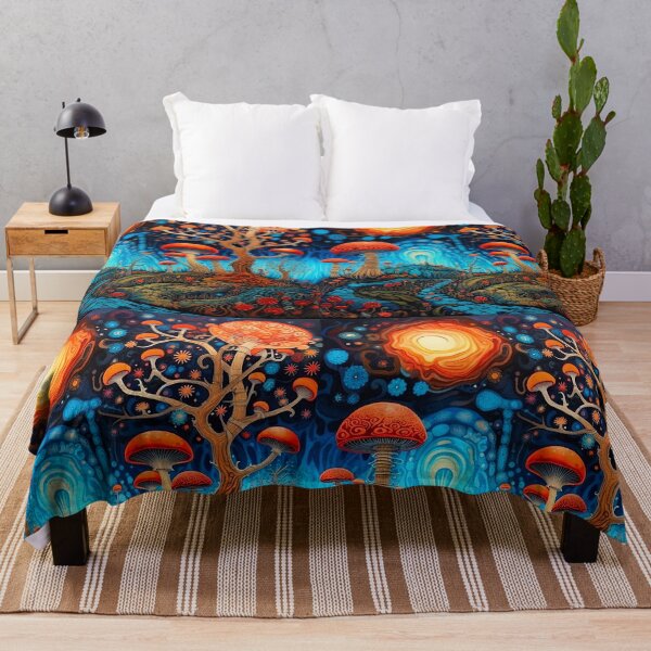 Item preview, Lunar vibes boho mushroom art pattern designed and sold by Earth Nature Creations.