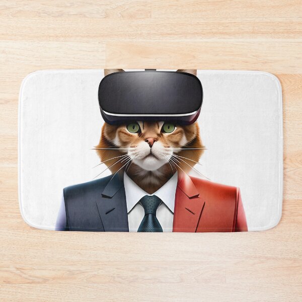 Item preview, Futuristic Cat in Colorful Suit and VR Glasses - Digital Art designed and sold by PixelSpectrum.