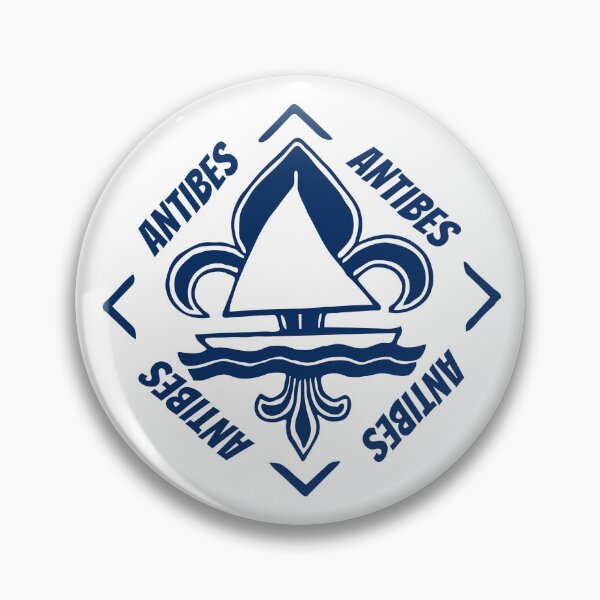 Item preview, Antibes, Provence Alpes Cote d'Azur, France, Mediterranean Sea - French Seaside Resort - Navy Blue Vintage Sailor Logo - Sailing Boat with Heraldic Lily designed and sold by Vintage-TM.