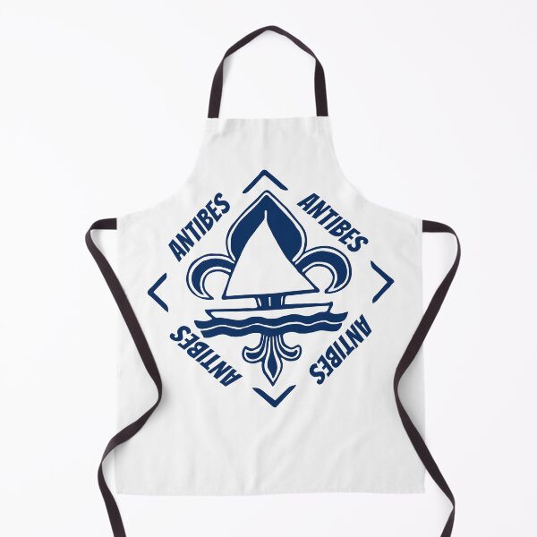 Item preview, Antibes, Provence Alpes Cote d'Azur, France, Mediterranean Sea - French Seaside Resort - Navy Blue Vintage Sailor Logo - Sailing Boat with Heraldic Lily designed and sold by Vintage-TM.