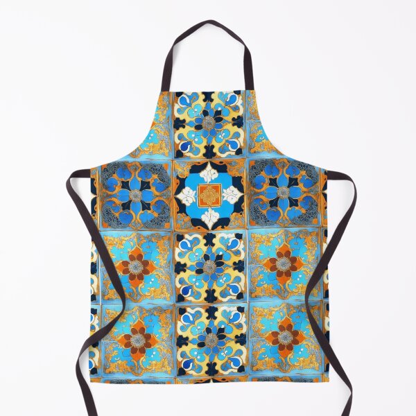 Item preview, Cluster of Majolica Tiles In Blues and Browns designed and sold by capefox.