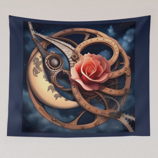 Item preview, SteamPunk Moon and Rose designed and sold by DreamOfMorpheus.
