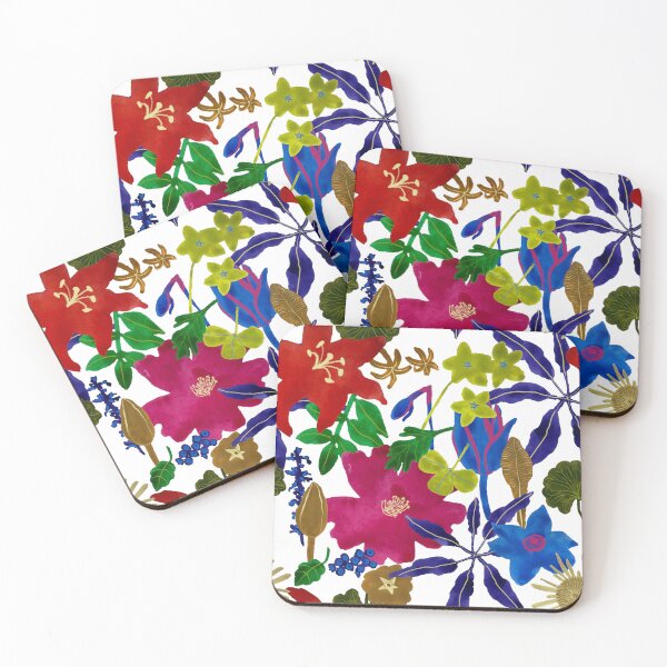 Item preview, Simple gouache flowers. Hand painted flowers and leaves designed and sold by HannaShvaikova.