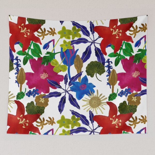 Item preview, Simple gouache flowers. Hand painted flowers and leaves designed and sold by HannaShvaikova.
