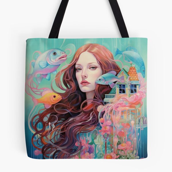 Item preview, Colorful Mermaid with fishes designed and sold by DigitalArtMary.