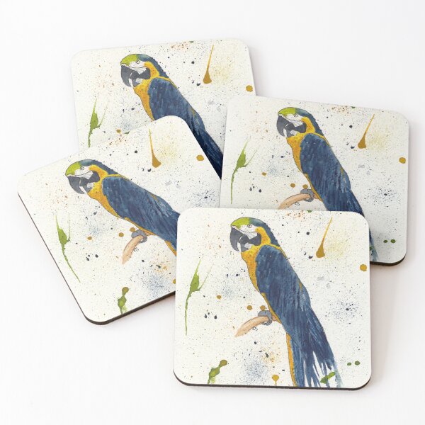Item preview, Dark Blue and Gold Macaw designed and sold by The Elderberry Blossom.