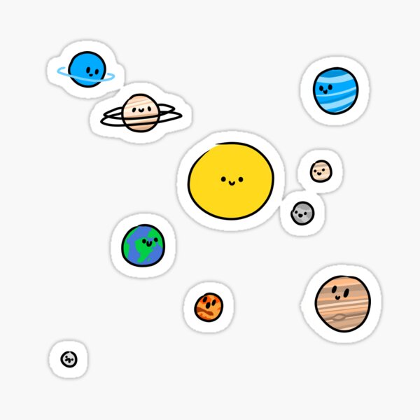 Cute Solar System Sticker
