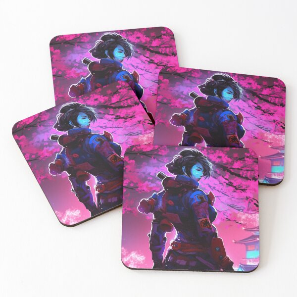 Item preview, Sakura Female Cyberpunk Samurai Cherry Blossoms designed and sold by Nightarcade.