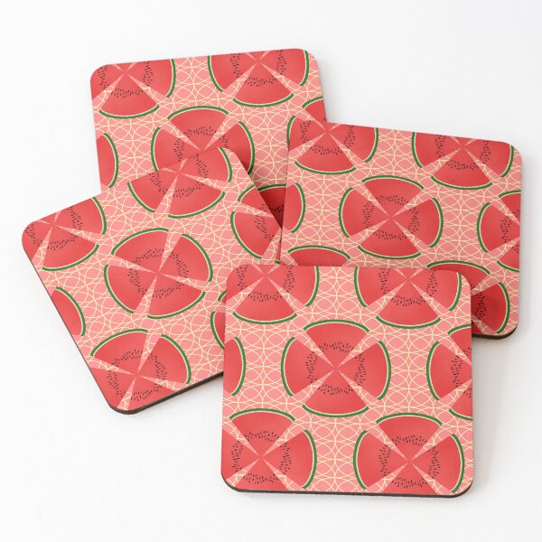 Item preview, Watermelon Poppy Pattern on Pink designed and sold by MerryMakewell.